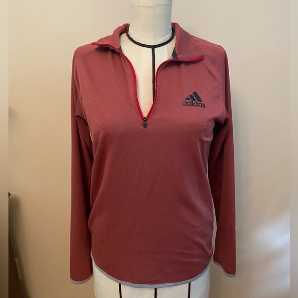 Adidas Red/Black Quarter Zip Pullover | Size: S - Picture 3 of 4